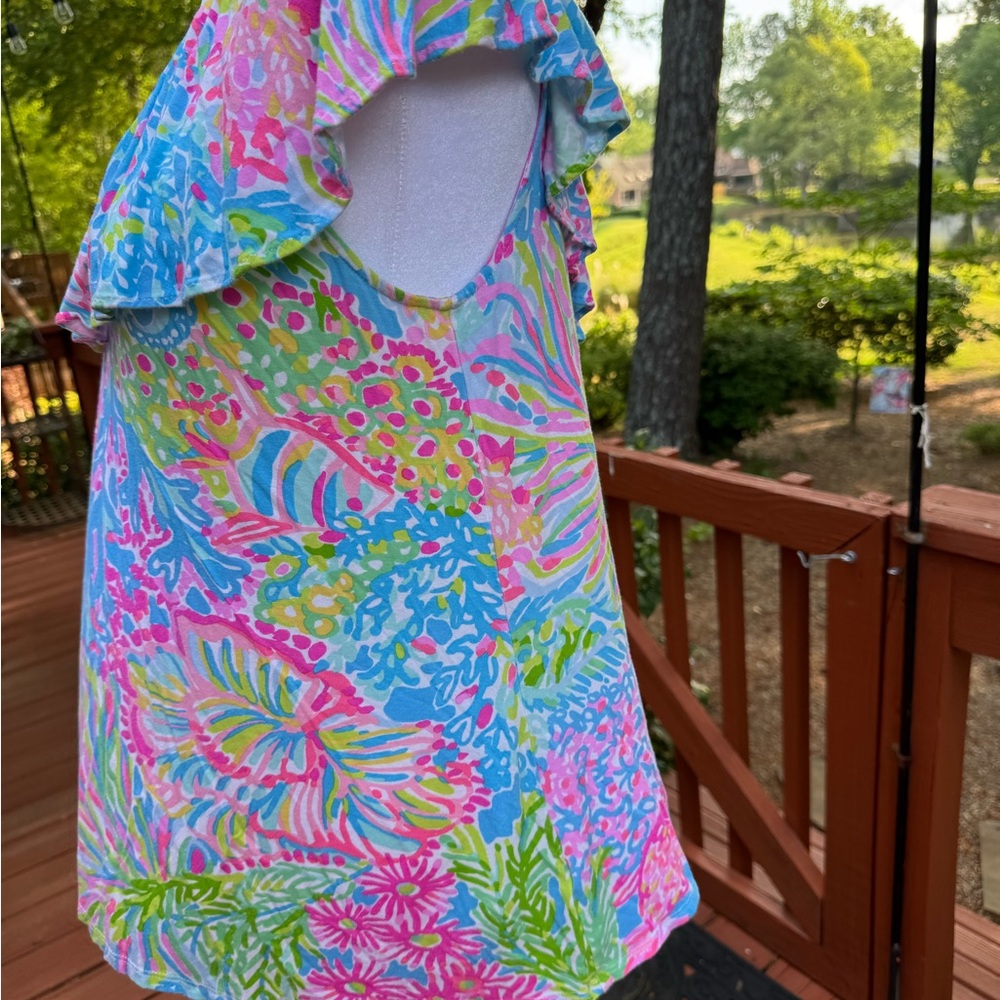 Lilly Pulitzer One-Shoulder Ruffle Top - Multicolor - Picture 2 of 5